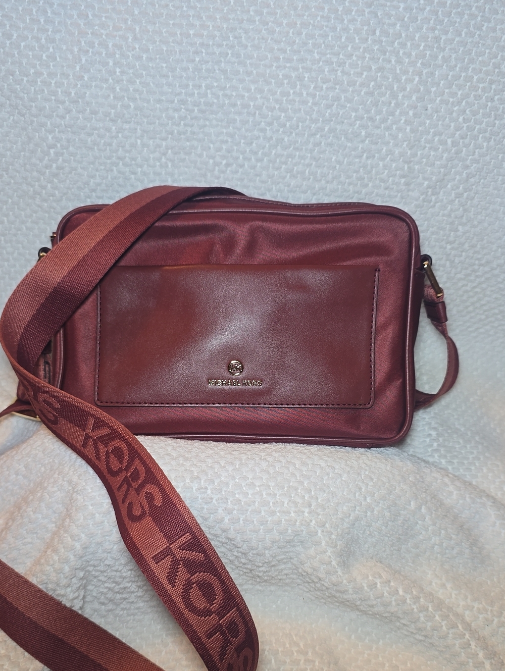 Michael Kors Men's Wine Leather Messenger Crossbody